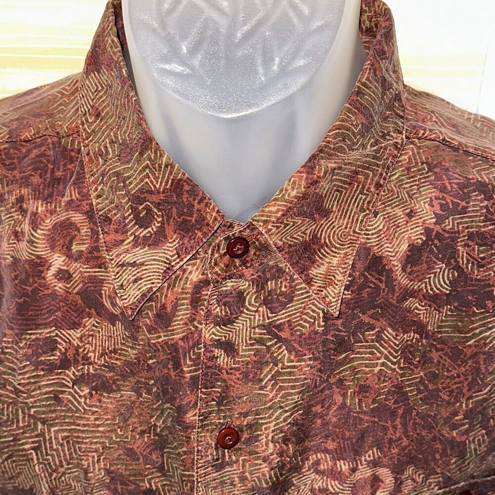 Firethorn Men's Red Muted Hawaiian Silk shirt M 0592